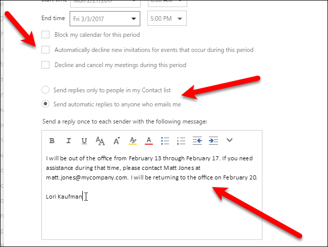 Поле для ввода текста автоматического ответа