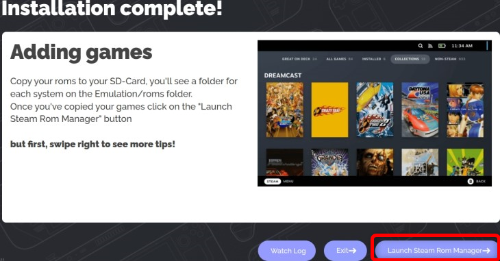 Запустите Steam ROM Manager из окна добавления игр в EmuDeck