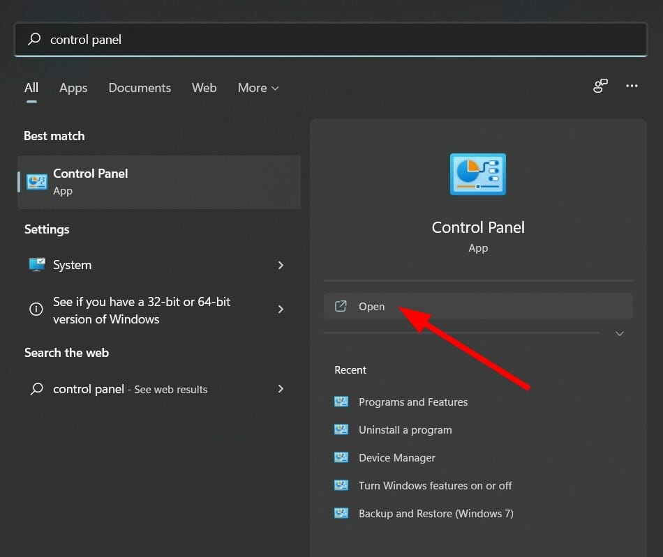 Панель управления Windows