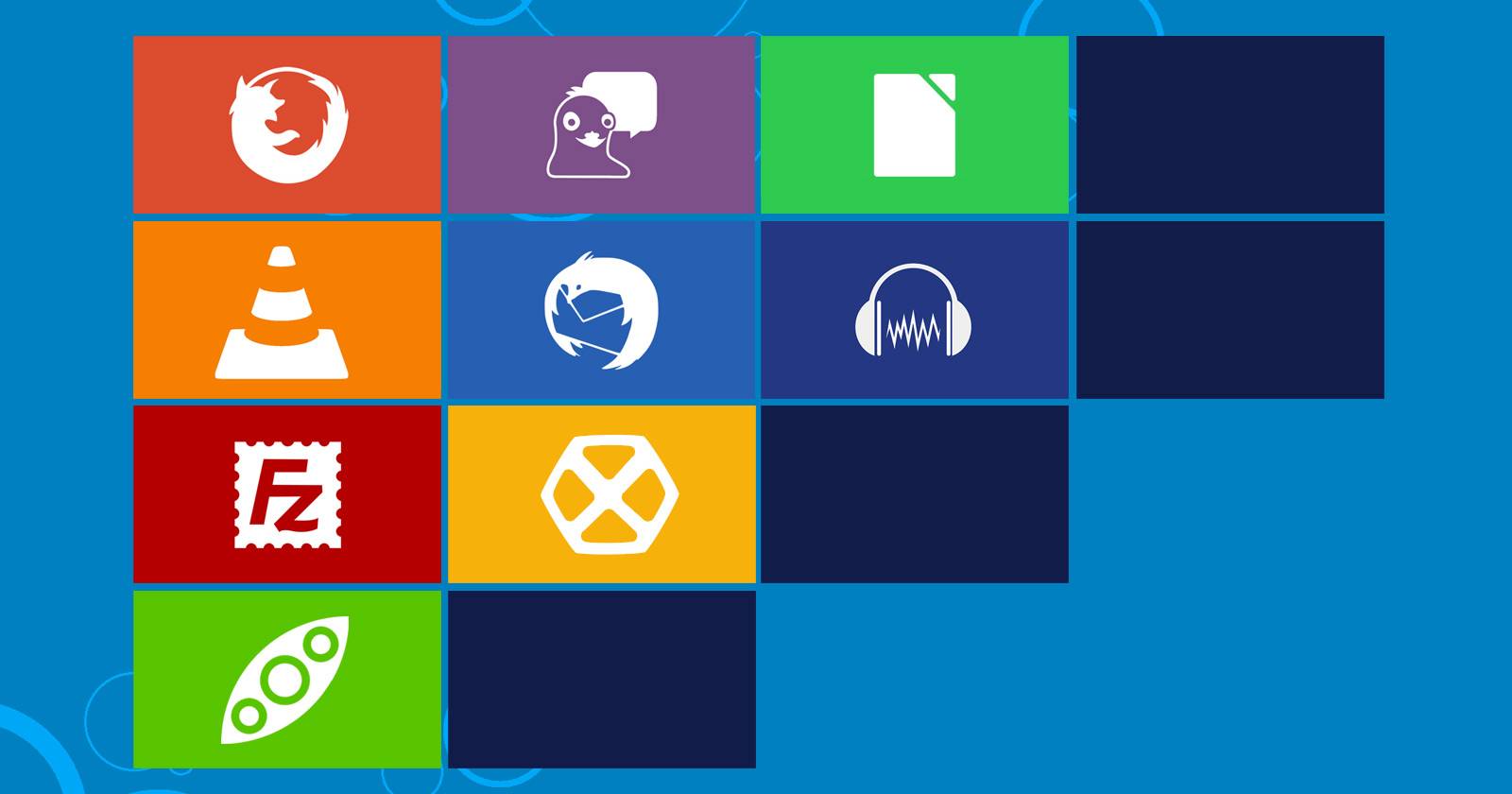 Окно с иконками открытого программного обеспечения