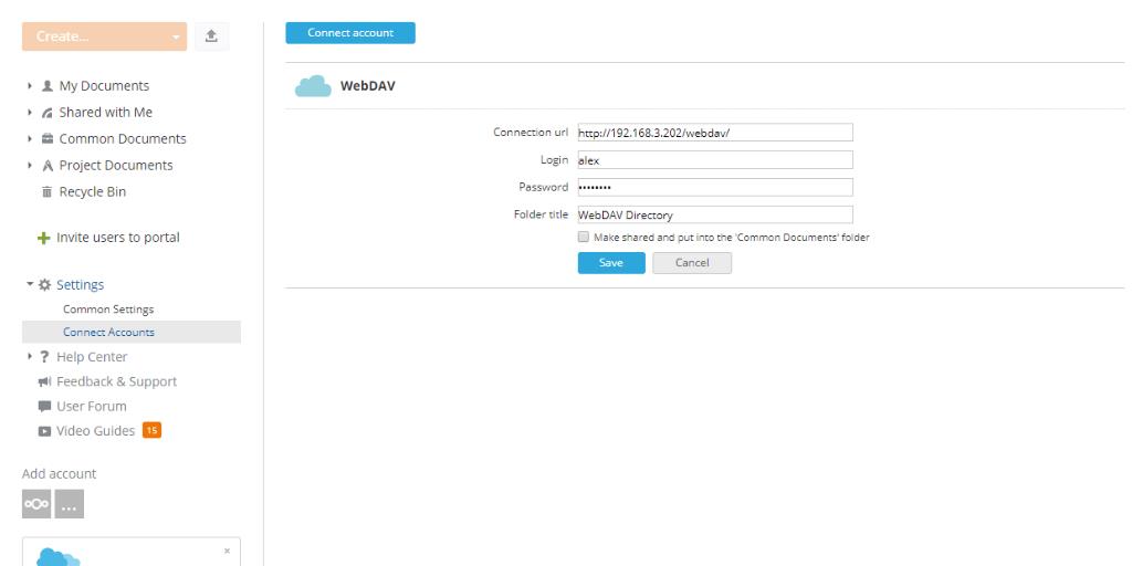 Подключение WebDAV к ONLYOFFICE