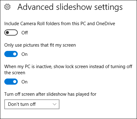 Дополнительные настройки слайд-шоу экрана блокировки