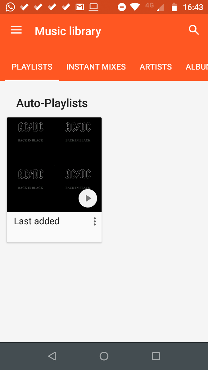 В приложении Google Play Music выбран альбом для загрузки