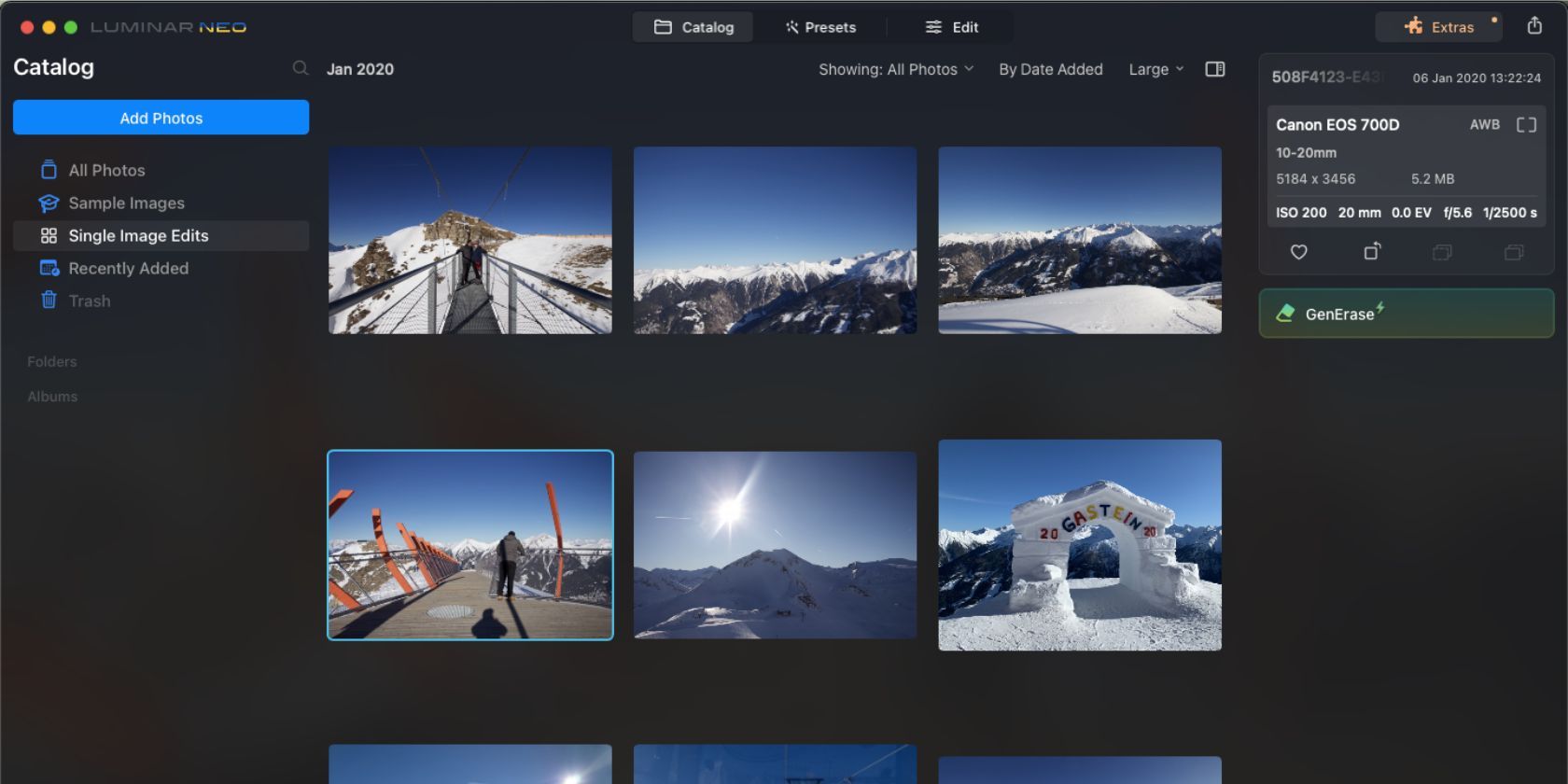 Страница каталога Luminar Neo