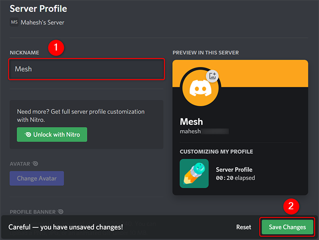 Измените никнейм в Discord на компьютере.