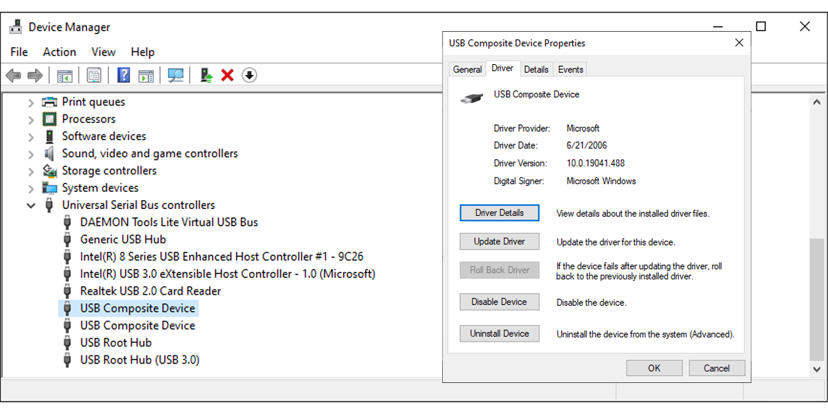 Обновление драйвера USB в Диспетчере устройств