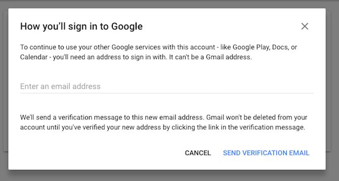 Процесс удаления сервиса Gmail — подтверждение альтернативного email