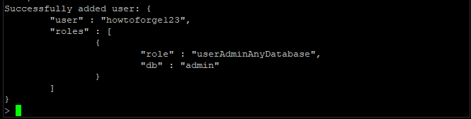 Создание пользователя в MongoDB