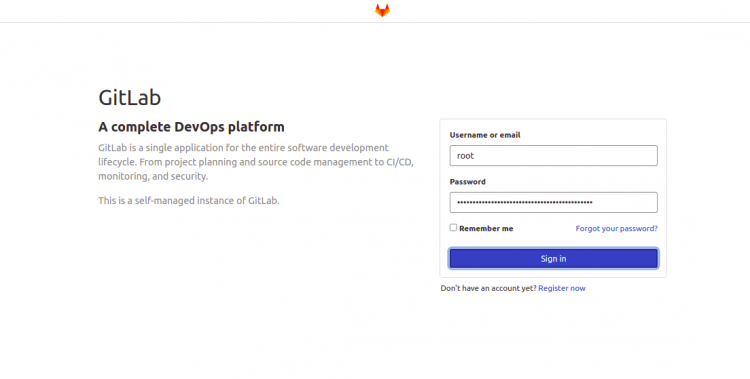 Вход в GitLab