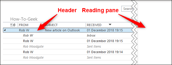 5 Header and Reading Pane