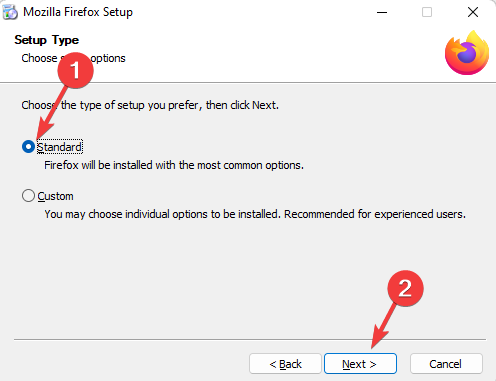 Выбор стандартного типа установки