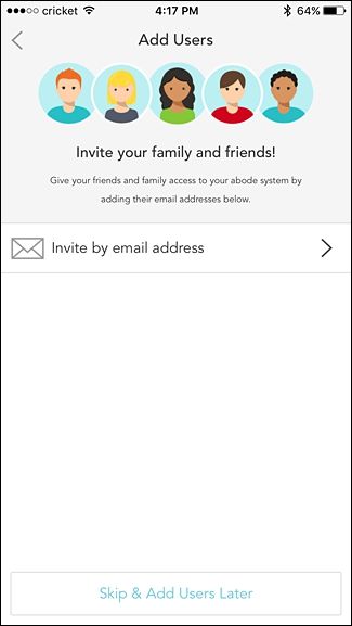 Экран приглашения пользователей по email в приложении