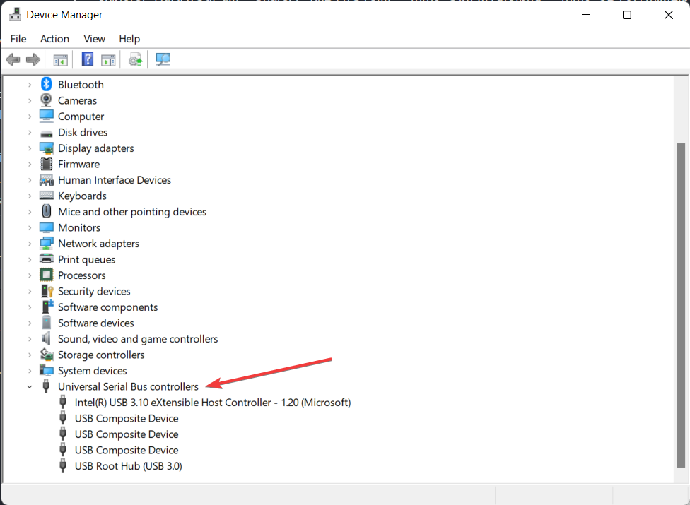 Развёрнутый список контроллеров Universal Serial Bus