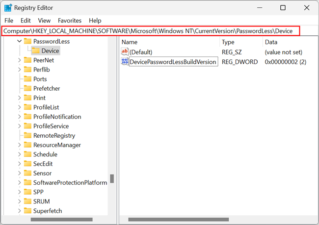Вставьте путь в адресную строку редактора реестра.