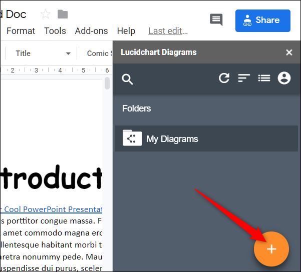 Нажмите оранжевый плюс (+) для создания диаграммы.