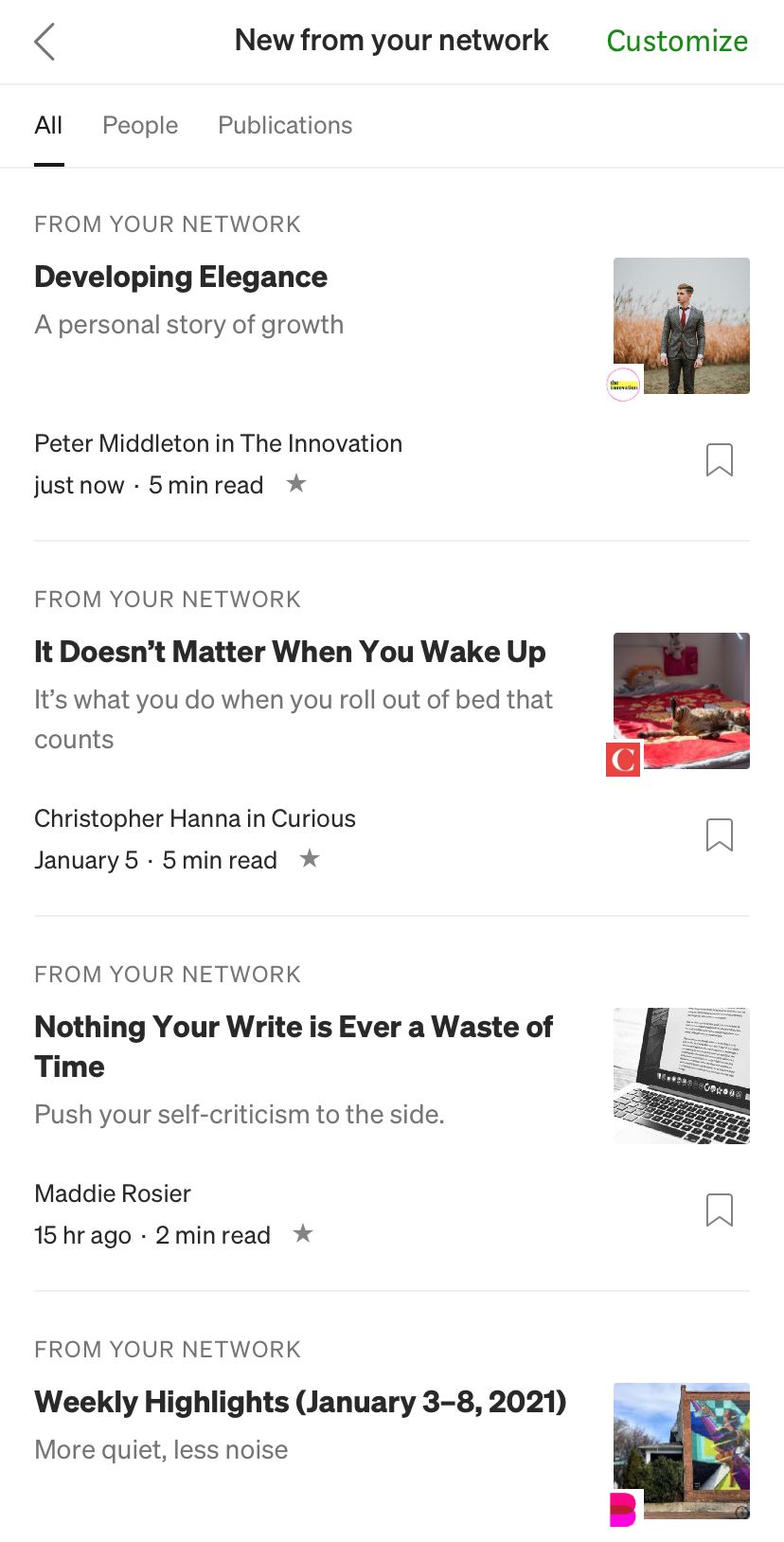 Новости от вашей сети на Medium