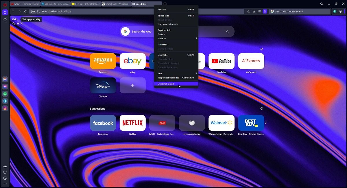 Группировка несвязанных вкладок в Tab Island
