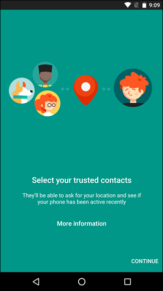 Экран выбора контактов для добавления в доверенные