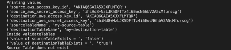 Исходная таблица не существует