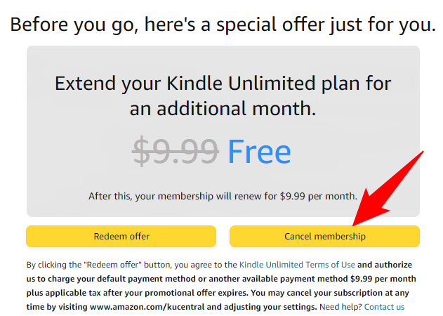 Нажмите Cancel Membership.