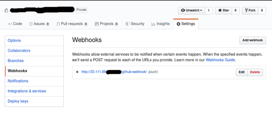 Добавить webhook