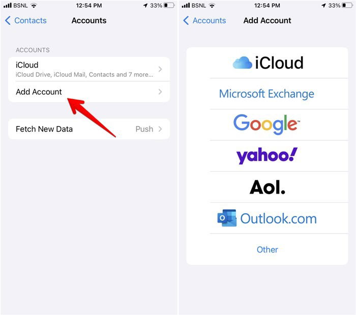 Добавление аккаунта Google на iPhone