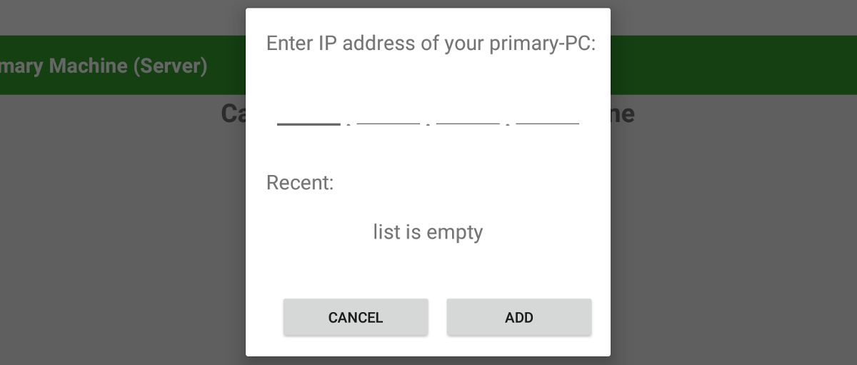 Ввод IP‑адреса вручную в SpaceDesk