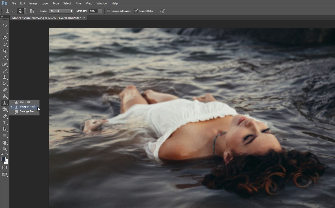 Использование инструмента Резкость