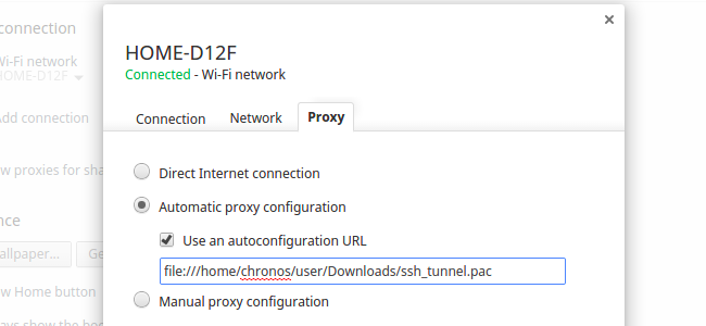 Пример сохранённого PAC‑файла в файловой системе Chrome OS