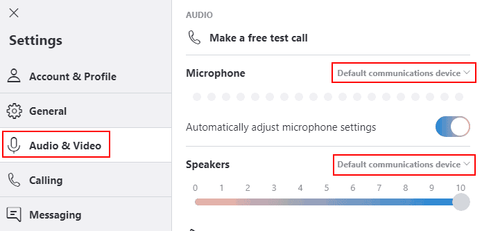 Проверка предварительного просмотра камеры в настройках Skype