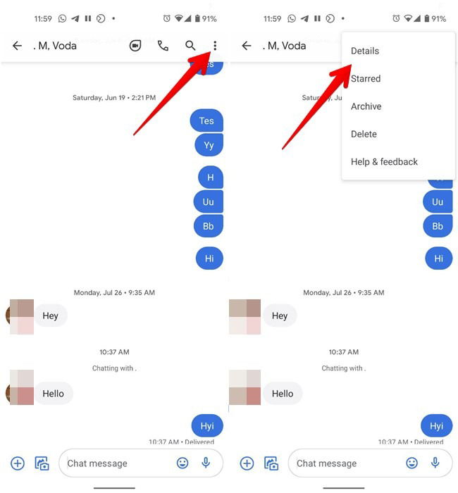Android: детализация беседы в Сообщениях