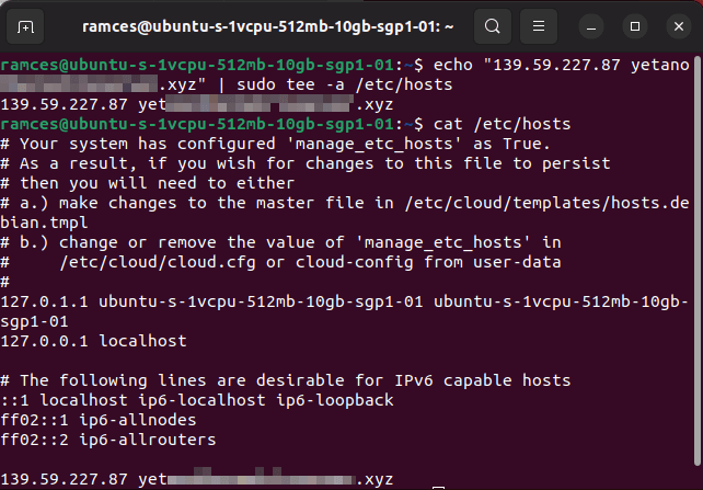 Добавление записи в /etc/hosts