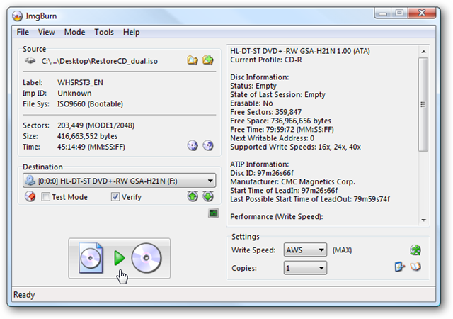 Процесс записи ISO на диск с помощью программного обеспечения для записи