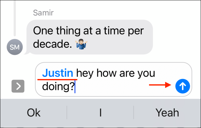 После выбора контакта его имя окрашивается в синий цвет — контакт помечен