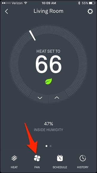 Иконка настроек в приложении Nest