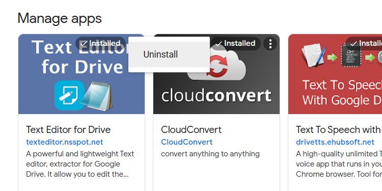 Удаление надстроек в Google Docs.
