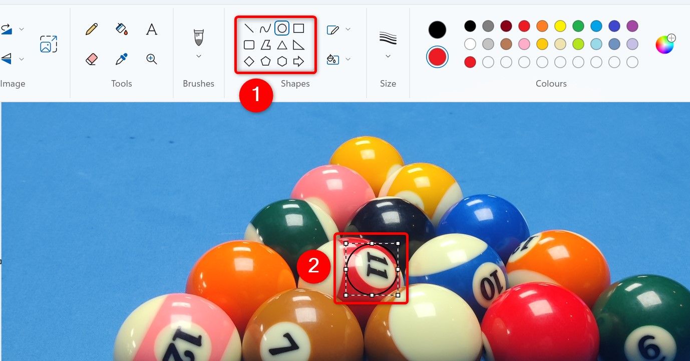 Выбор фигуры и её применение в Paint