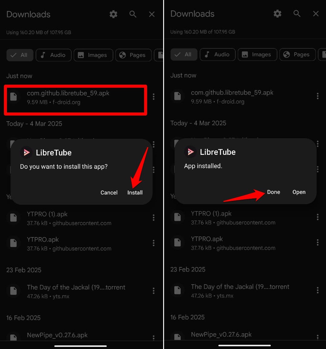 Установка LibreTube APK на Android — процесс