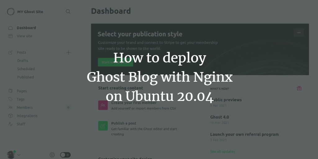 Установка Ghost на Ubuntu 20.04 с Nginx и SSL