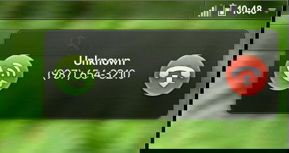 Окно симуляции входящего звонка