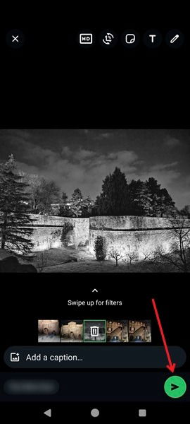 Редактирование изображений перед отправкой в WhatsApp на Android.