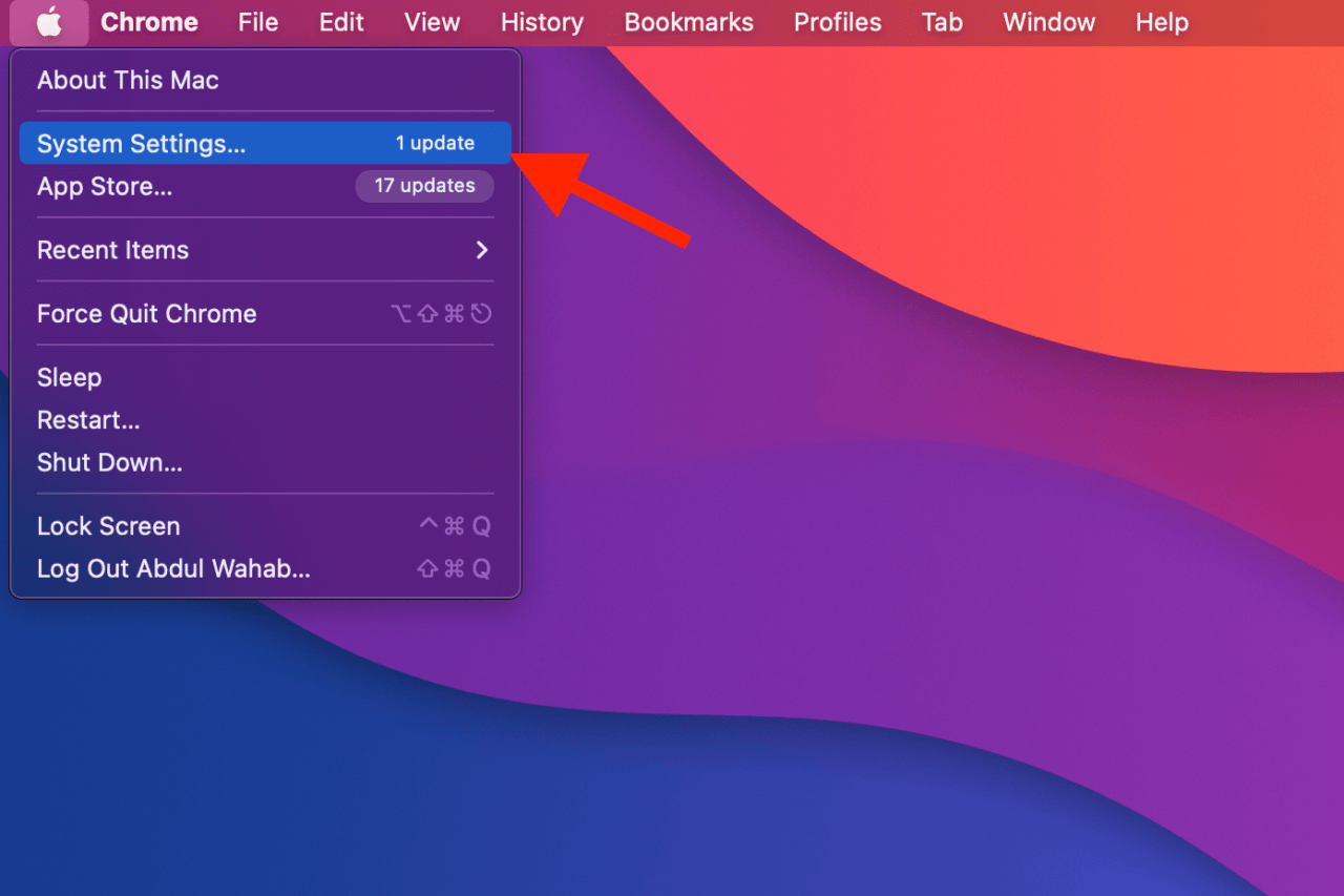 Параметры системы macOS