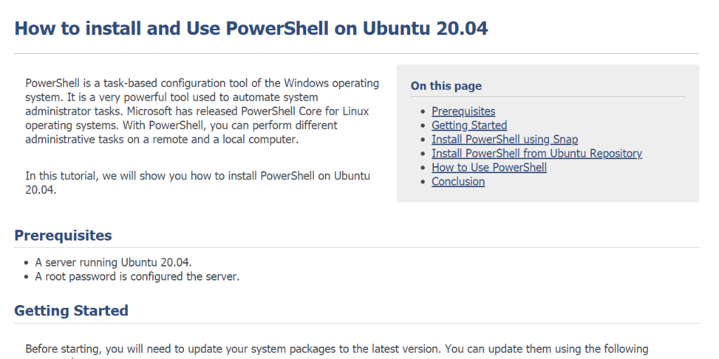Установка PowerShell на Ubuntu 20.04 — руководство