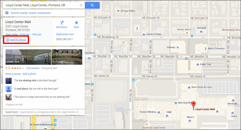 Анимация выбора устройства для отправки адреса