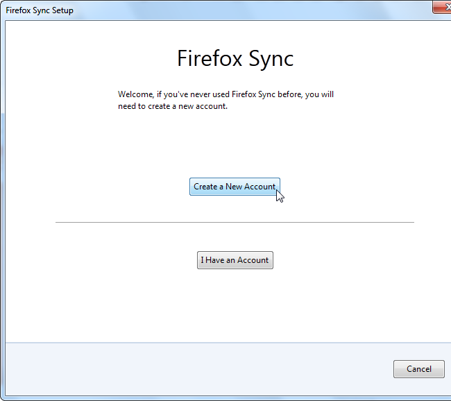 Выбор сервера синхронизации в настройках Firefox