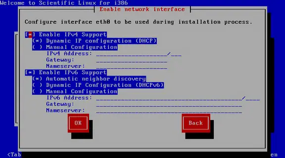 Configuración de la interfaz de red