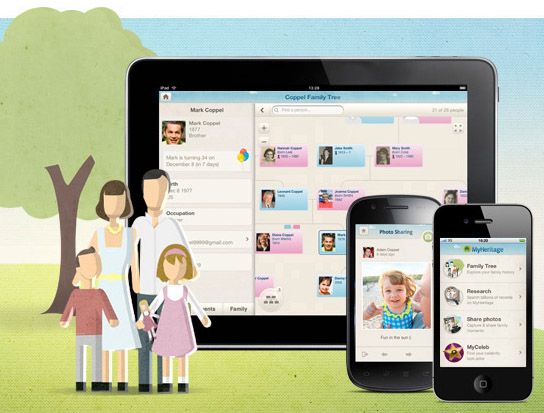 Мобильное приложение MyHeritage показывает профиль члена семьи