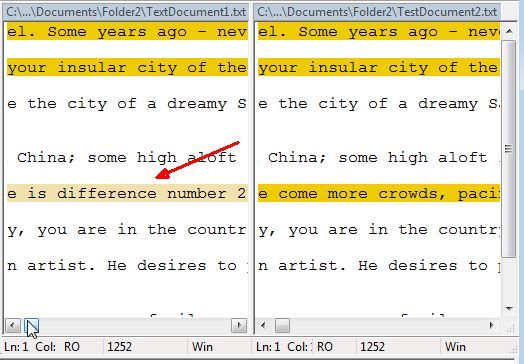 Выделенные различия и подсветка изменений между файлами