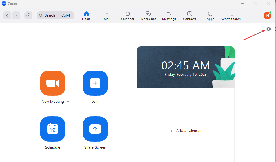 Настройки Zoom — значок настроек