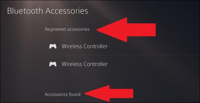 ps5 bluetooth accessories menu